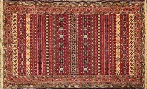 A Hand-Embroidered Sirjan Kilim