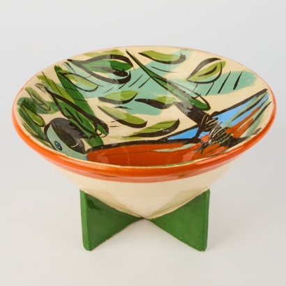 A Fran (McIntosh) Dibble Parrot Bowl Circa 1986