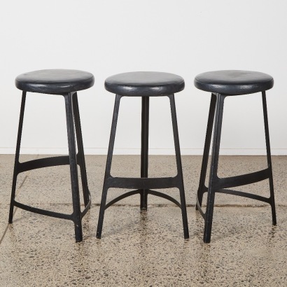 Three Sean Dix Factory Stools