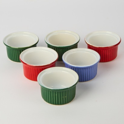 A Set of Six French Vintage Emile Henry Ramekins