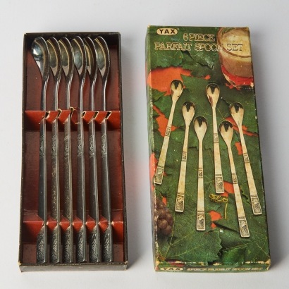 A Six Piece Set of ParFait Spoons in Box