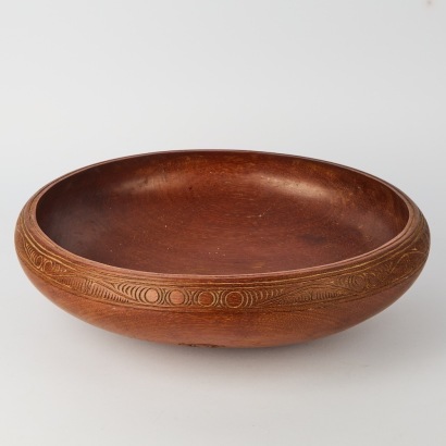 A Large Māori Carved Wooden Bowl