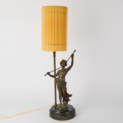 An Antique Spelter Figural Lamp