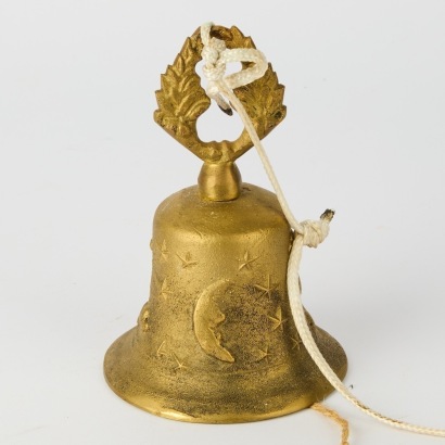 A Small Antique Brass Sun and Moon Bell