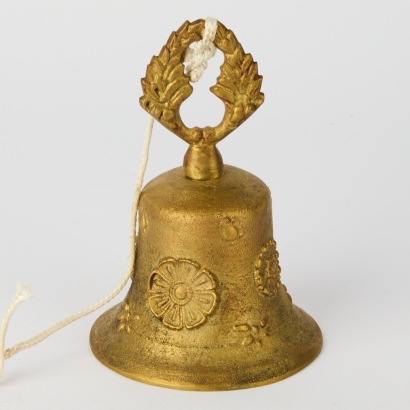 A Small Antique Brass Flower Bell