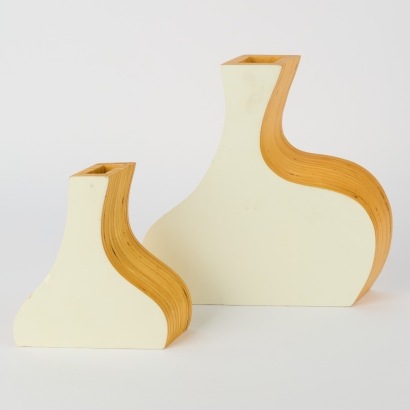A Set of Wonky Wooden Vases