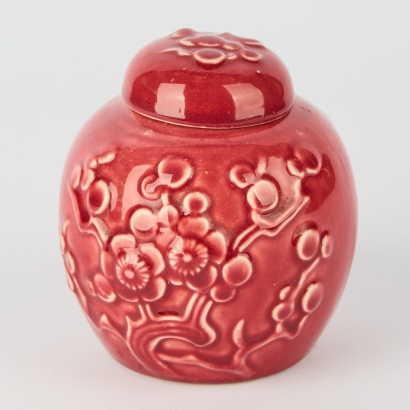 Crown Lynn Plum Ginger Jar with Lid