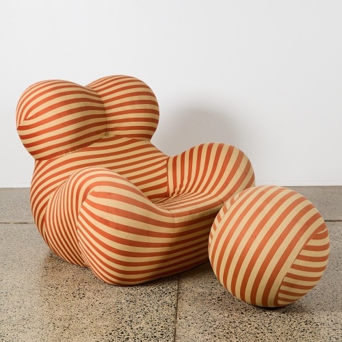 A La Mamma Up 2000 Armchair and Ball Ottoman in Soara 170 by Gaetano Pesce for B&B Italia