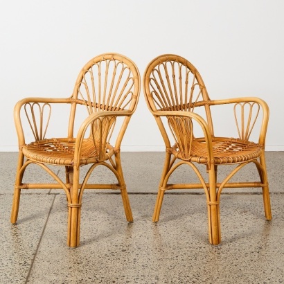 A Pair of Rattan Armchairs