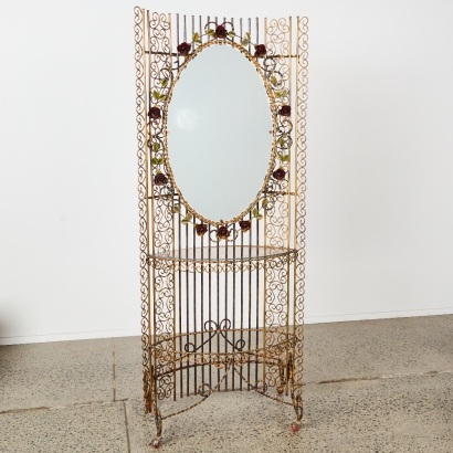An Ornate Wrought Iron Vanity Mirror
