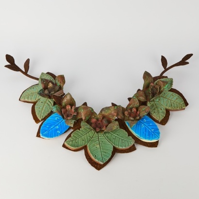 A Cheryl Wright Ceramic and Metal Sculpture