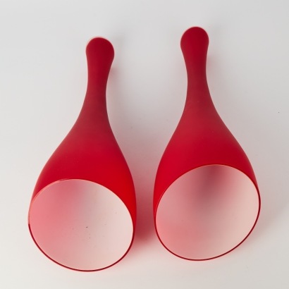 A Pair of Mid-Century Danish Glass Pendants