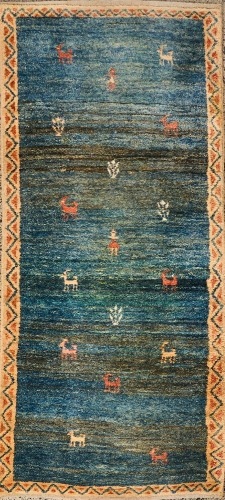A Hand Knotted Gabbeh Quahghai Runner