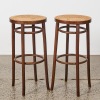 A Bentwood & Vienna Straw Barstools - 2