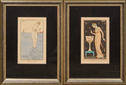 A Pair of Framed Barbier Prints