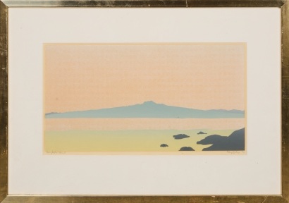 A Tony Leahy 'Rangitoto Island' Screenprint
