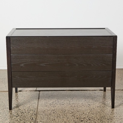 A Streamlined 3 Drawer Chest in Ebonised Oak with Soft Close Drawers