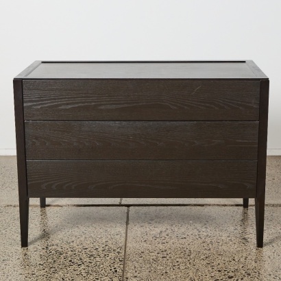 A Streamlined 3 Drawer Chest in Ebonised Oak with Soft Close Drawers