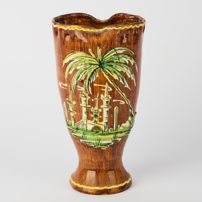 A Vintage Italian Bitossi Brown Ware Jug Vase