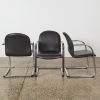 A Set of Three Leather Cantilever Chairs - 2