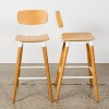 A Pair of Oak and Metal Barstools - 2