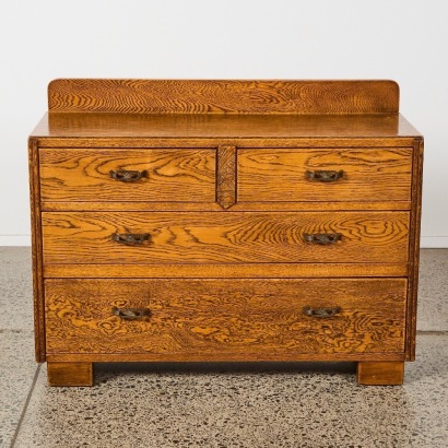 A Set of Solid Oak Art Deco Drawers