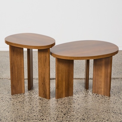 A Pair of Walnut Side Tables