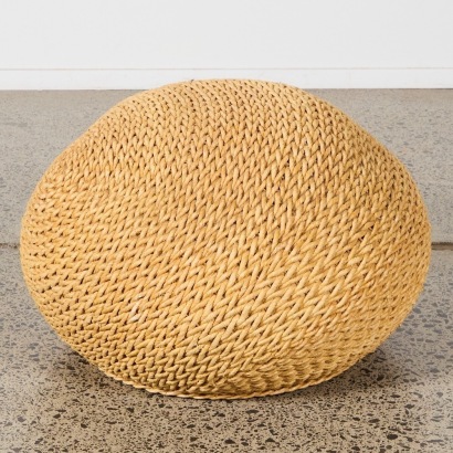 A Jute Woven Footstool