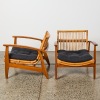 A Pair of Teak Bamboo Lounge Chairs - 2