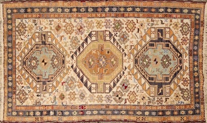 A Vintage Wool Sumak Style Rug with Animal Motif