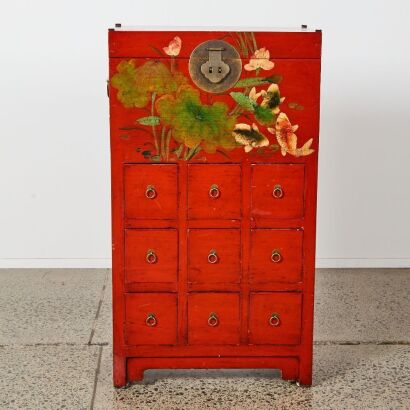 A Vintage Chinese Laquer Chest of Drawers