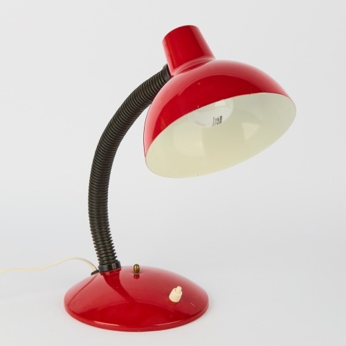 A Retro Vibrant Red Lamp Made In New Zealand