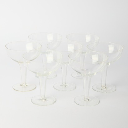 Seven Vintage Hollow Champagne Coupes