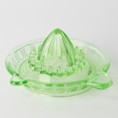 A Vintage Uranium Glass Juicer