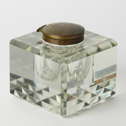 An Antique British Crystal Inkwell