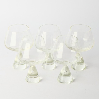 Five Holmegaard Princess Brandy Cognac Glasses