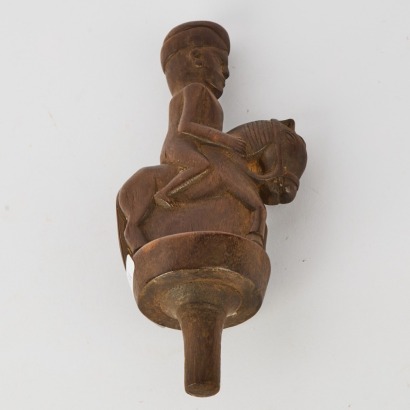 A Flute Stopper with Carved Rider on Horse