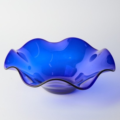 A Cobalt Blue Wave Bowl