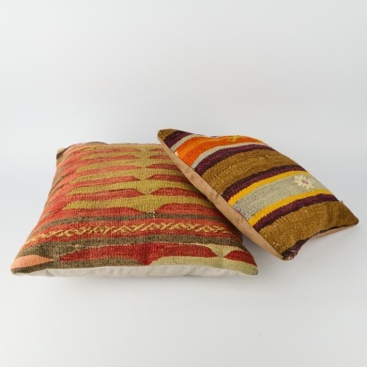 A Pair of Turkish Kilim Cushions