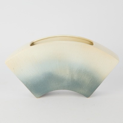 A Vintage White and Blue Glaze Ikebana Vase