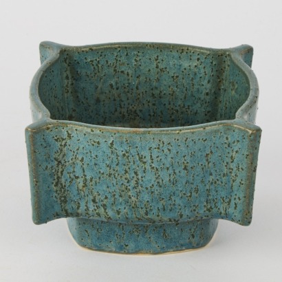 A Small Vintage Blue Glaze Ikebana Vase