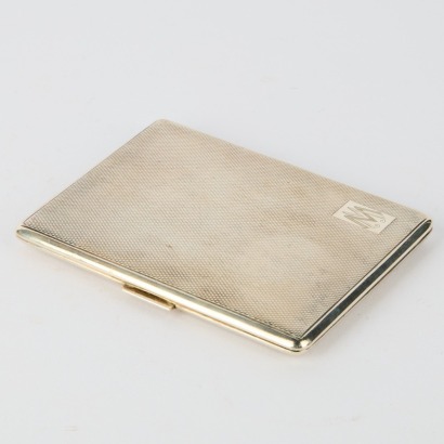 A Sterling Silver Cigarette Case with Hallmarks