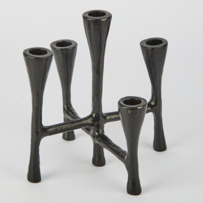 A Black Brutalist five Candle Holder