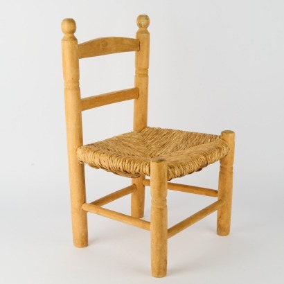An Antique Childrens Rush Seat Chair