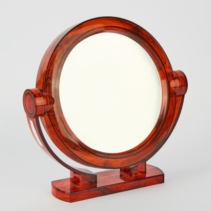 A Vintage Acrylic Makeup Mirror with Magnified/Traditional Mirrors
