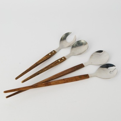 Two pairs Mid-century Salad Servers