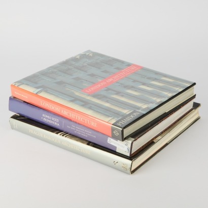A collection of three Architecture and Design Books London Architecture, Romeo Sozzi & Promemoria and Prague Baroque Architecture