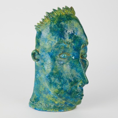 A Ceramic Head By Bie Baker