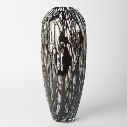 A Murano Tall Black Art Glass Vase