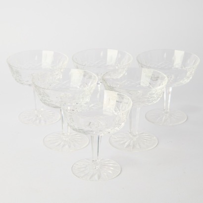 A Set of Six Vintage Waterford Crystal Lismore Champagne Coupes